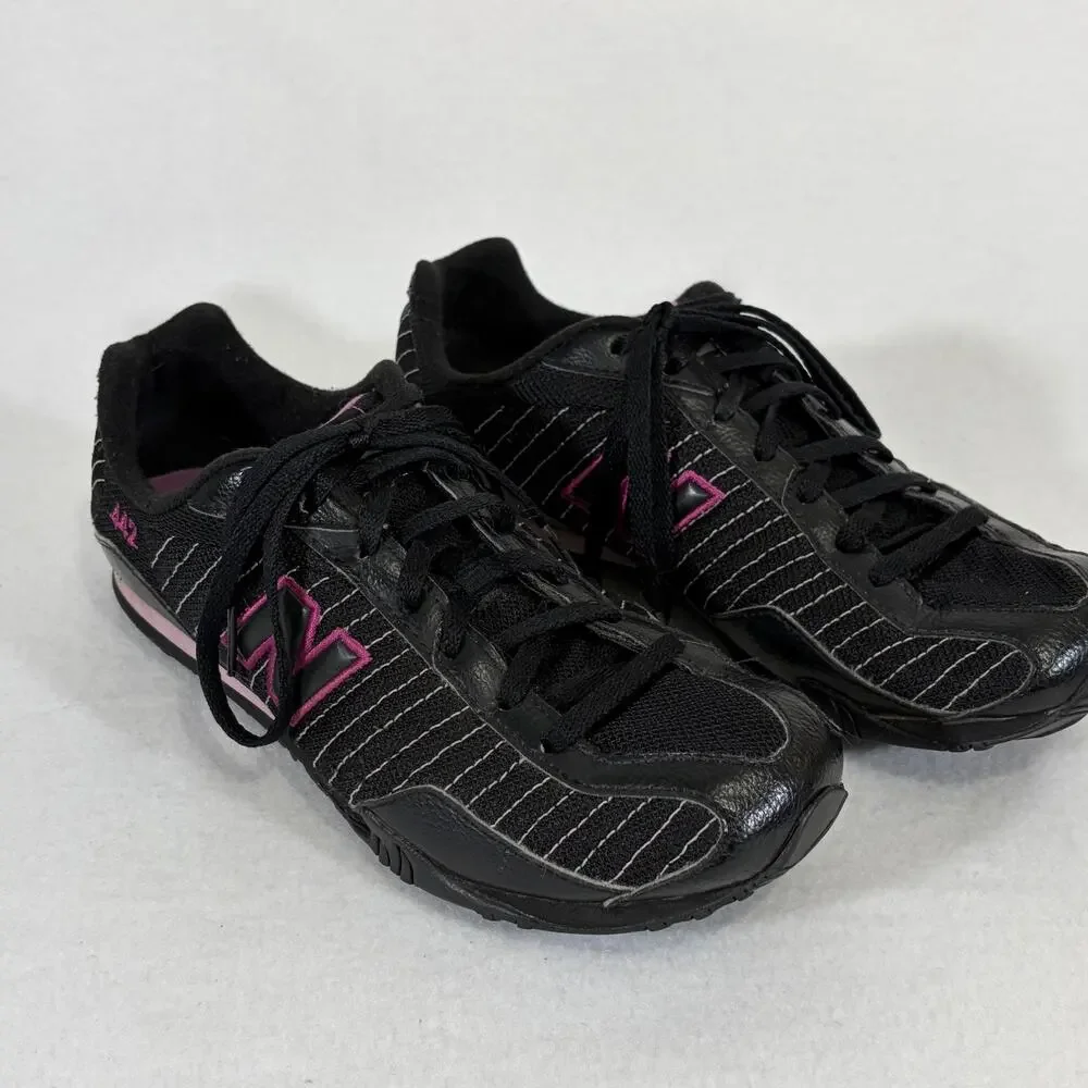 New Balance 442 Running Shoes Womens 8 Black Purple Sneakers Trainers WL442GGP